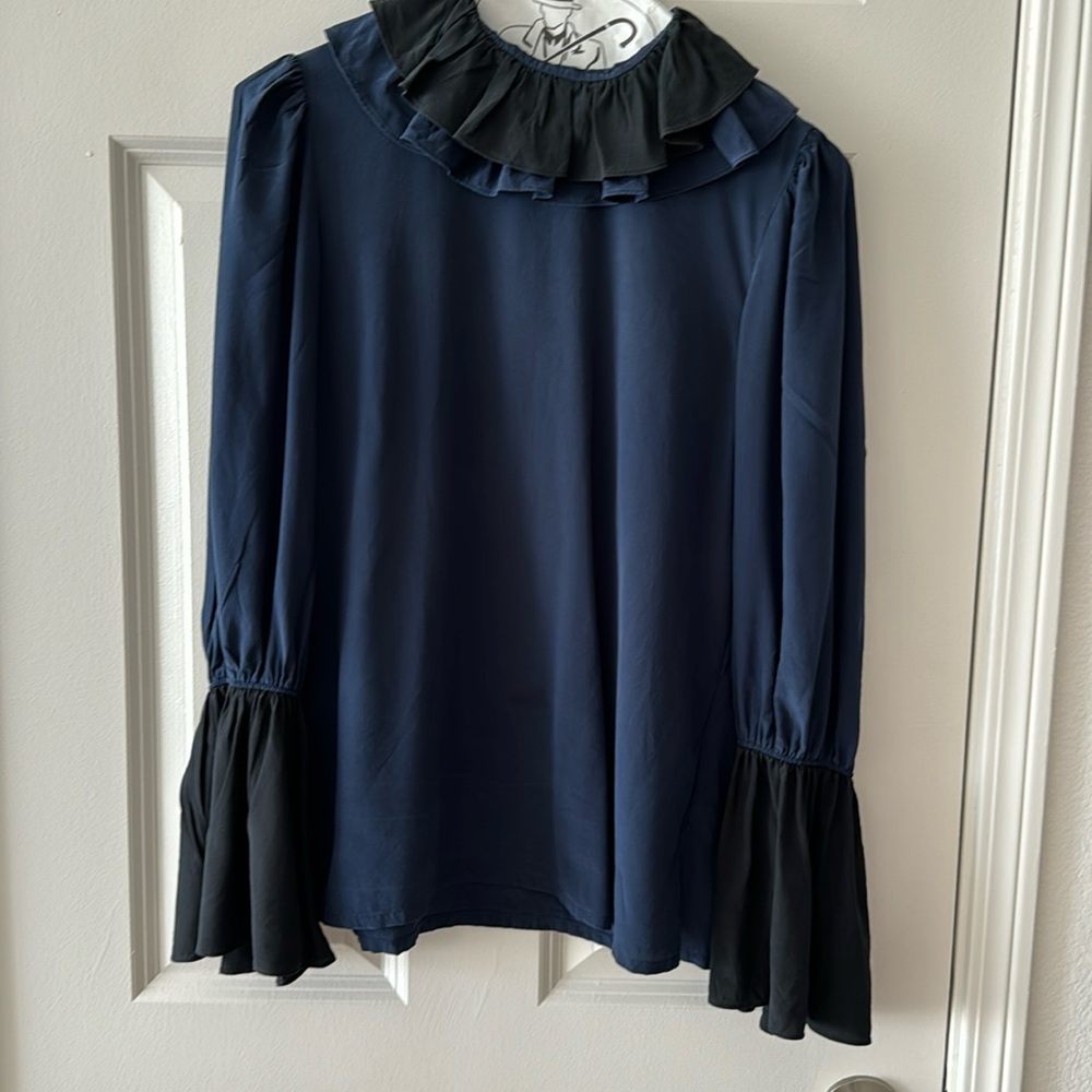 Tory Burch silk navy blouse